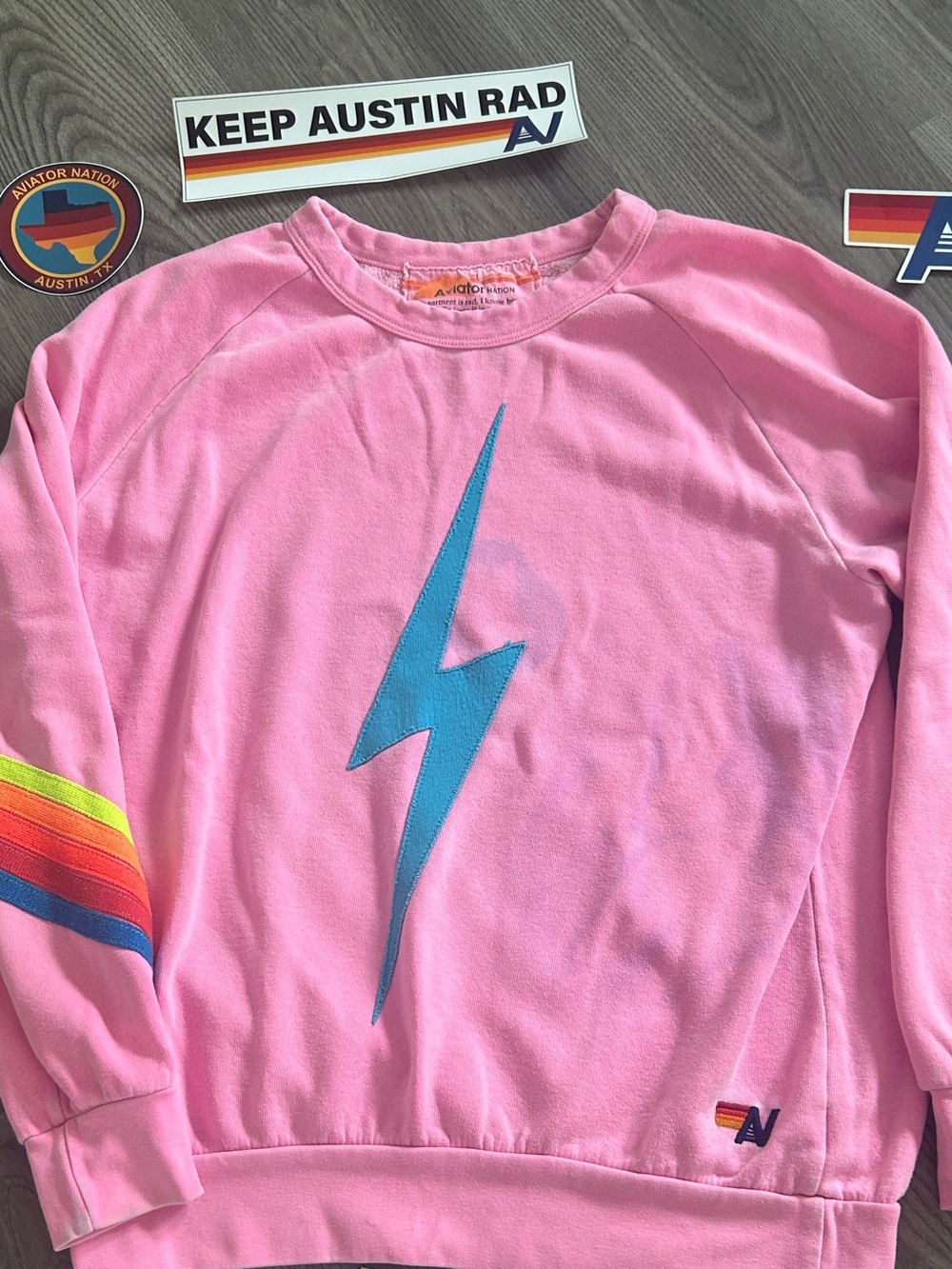AV Bolt 5 stripe crew sweatshirt